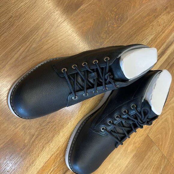 TIMBERLAND MENS REDWOOD EDGE MID LACE CHUKKA BOOT BLACK FULL GRAIN A6CW2-W02 - Picture 2 of 7